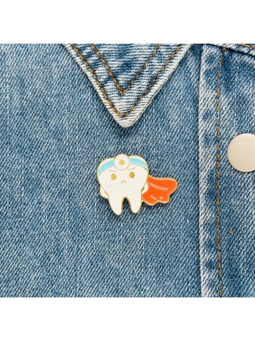 ⭐Superhero Dentist Tooth Enamel Pin Badge Tooth Dental Health Dentist Badge Oz⭐